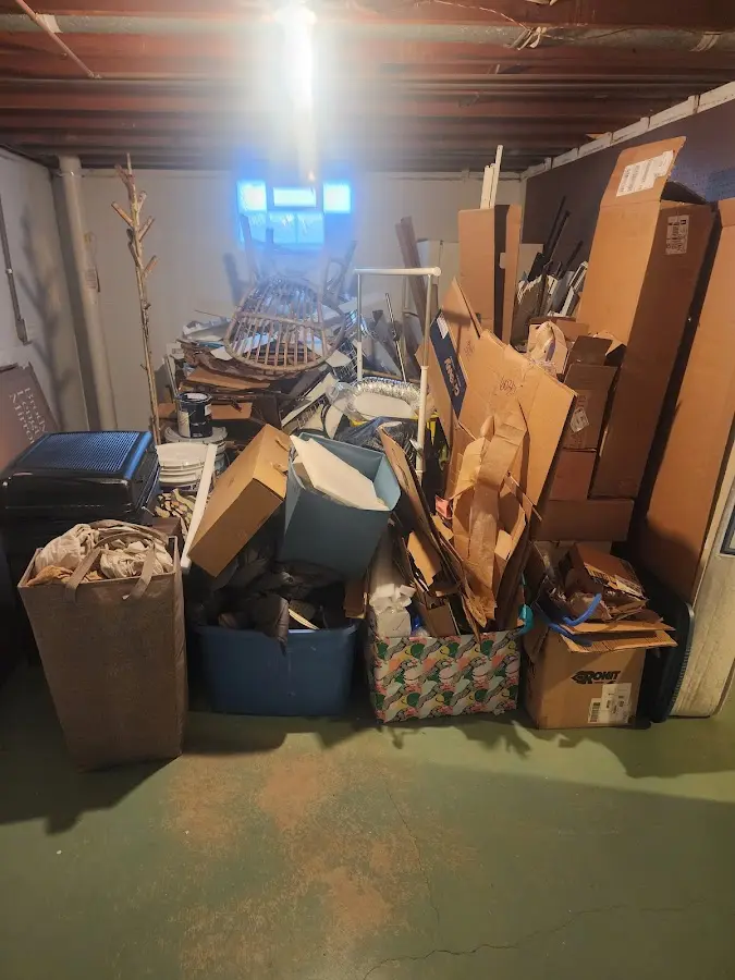 Roll-off dumpster container at job site for 20 Yard Dumpster Rental in Topeka